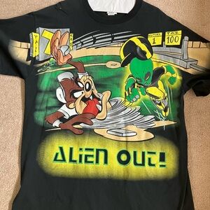Vtg Looney Tunes Alien Out All over Print shirt